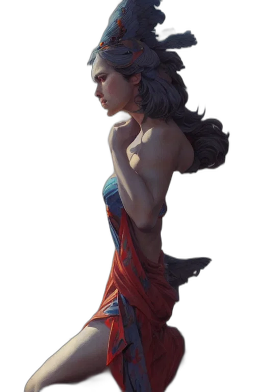 dress, face, dragon, staff, fantasy art, concept art, photorealistic, pixel art transparent PNG cut-out