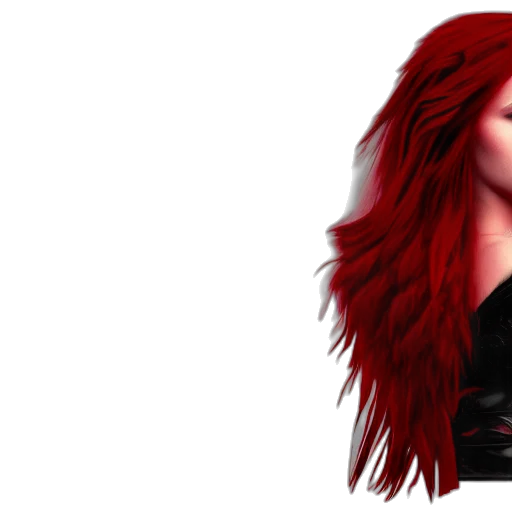 hair, photorealistic, 3d render, concept art, pixel art, red, dark, beautiful transparent PNG cut-out