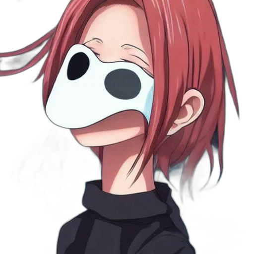 mask, face, creature, robot, anime, cartoon, concept art, 3d render transparent PNG cut-out