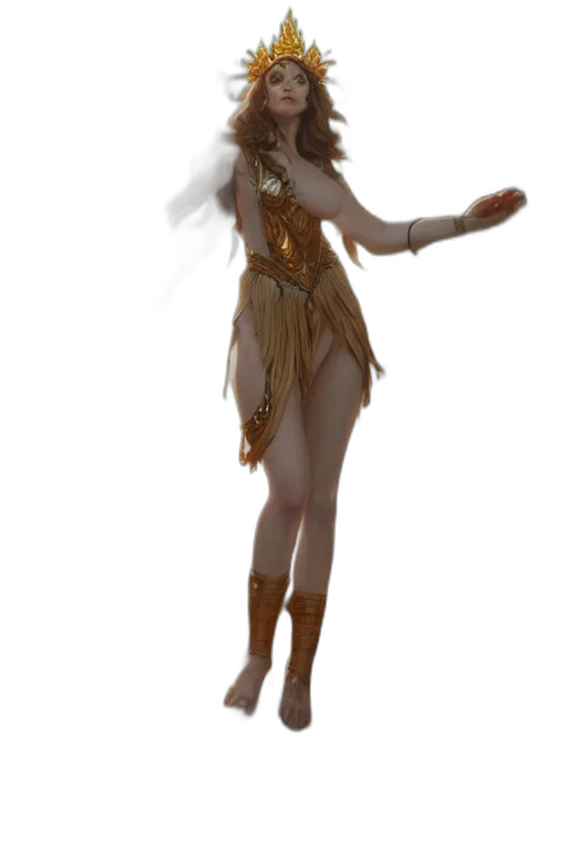 dress, staff, creature, mask, concept art, fantasy art, 3d render, pixel art transparent PNG cut-out