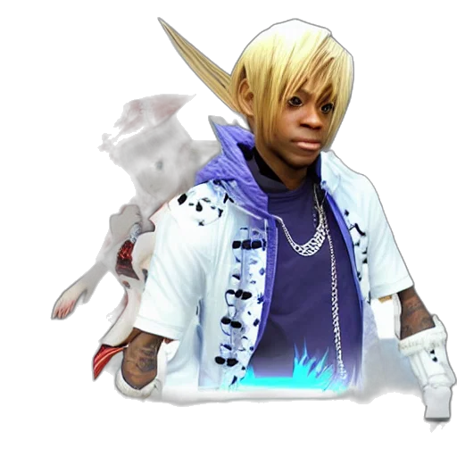 jacket, staff, dragon, weapon, concept art, 3d render, pixel art, vaporwave transparent PNG cut-out