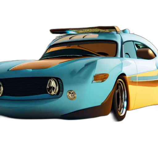car, 3d render, photorealistic, concept art, cartoon, walter, white, luxury transparent PNG cut-out