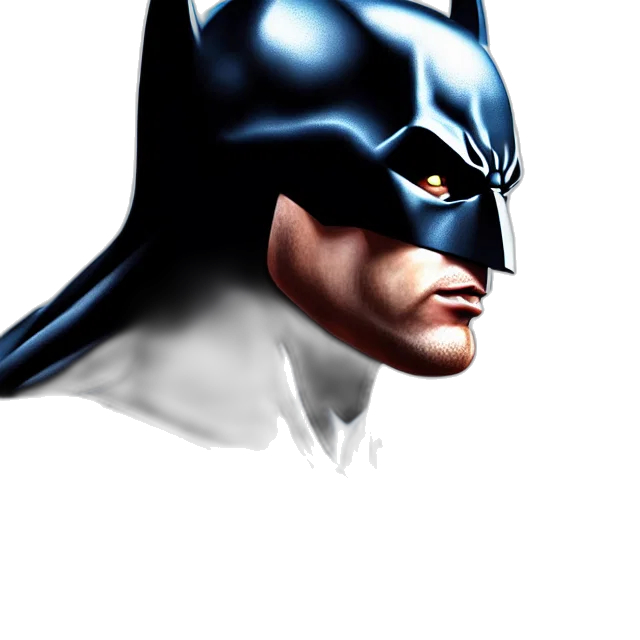 mask, face, comic book art, photorealistic, concept art, 3d render, monochrome, batman transparent PNG cut-out
