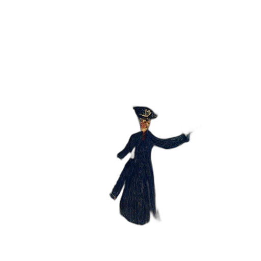 hat, staff, dress, umbrella, pixel art, concept art, 3d render, cartoon transparent PNG cut-out