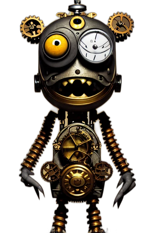 robot, staff, weapon, mask, concept art, 3d render, pixel art, fantasy art transparent PNG cut-out