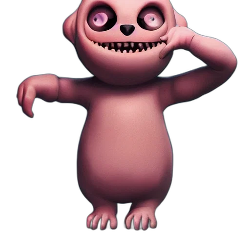 creature, animal, staff, mask, 3d render, concept art, cartoon, funny transparent PNG cut-out