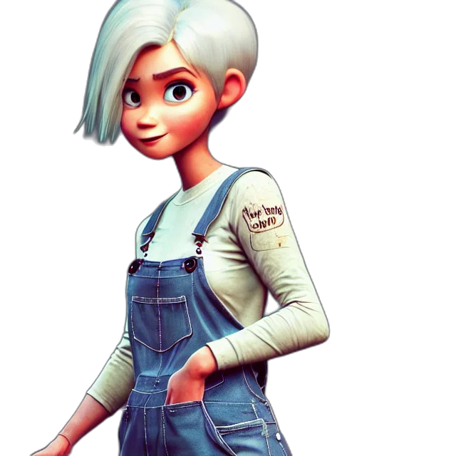 jacket, robot, staff, dress, concept art, 3d render, cartoon, photorealistic transparent PNG cut-out