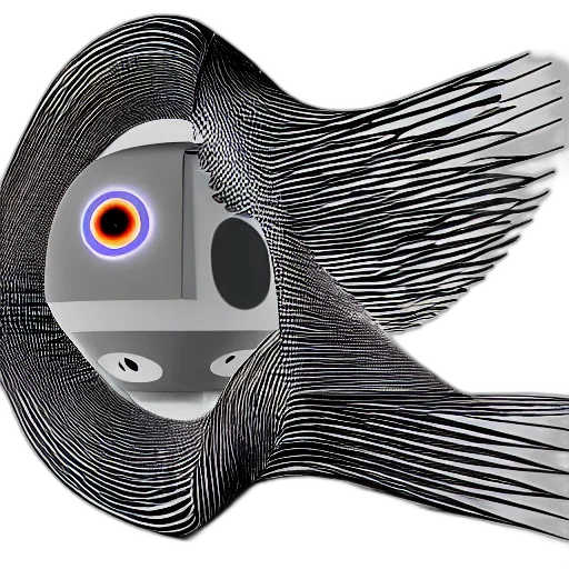 robot, hair, weapon, mask transparent PNG cut-out