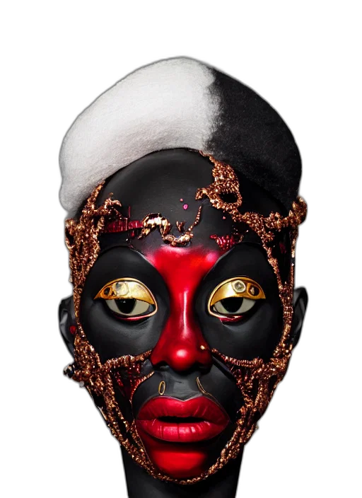 mask, face, crown, photorealistic transparent PNG cut-out