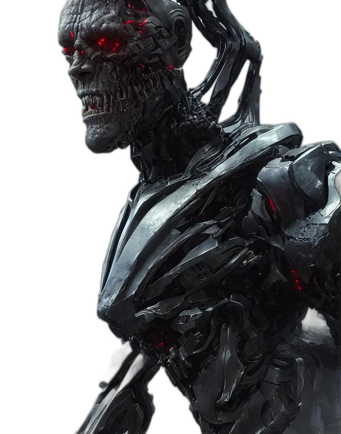robot, concept art, cyberpunk, 3d render transparent PNG cut-out