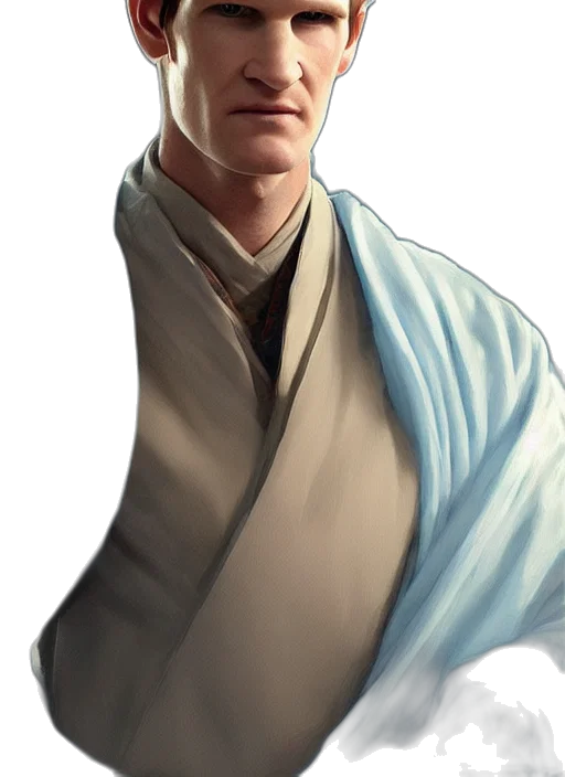 staff, face, concept art, fantasy art, photorealistic, comic book art, blue, matt transparent PNG cut-out