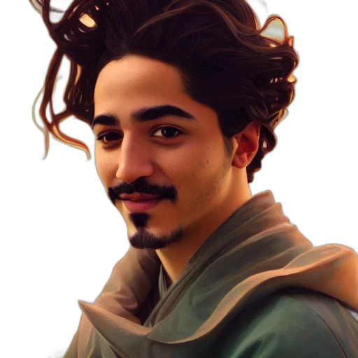 face, dragon, staff, hair transparent PNG cut-out