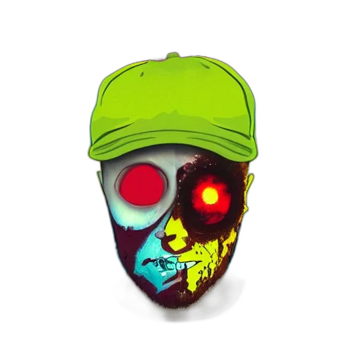 mask, face, hat, jacket, concept art, cartoon, comic book art, pixel art transparent PNG cut-out