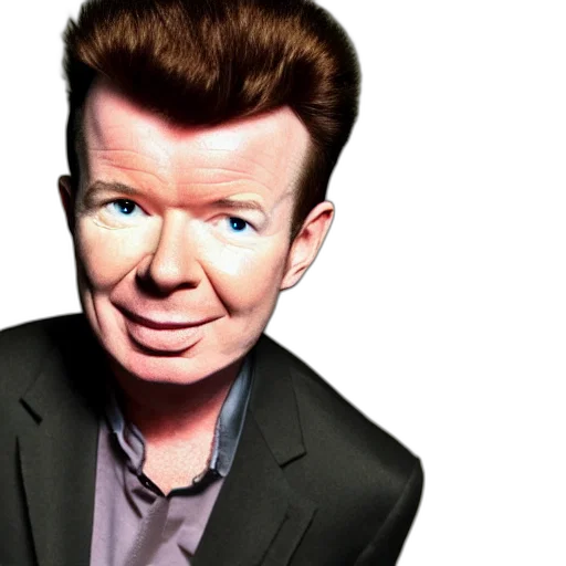 cartoon, photorealistic, rick, astley, crop, circle, photo transparent PNG cut-out