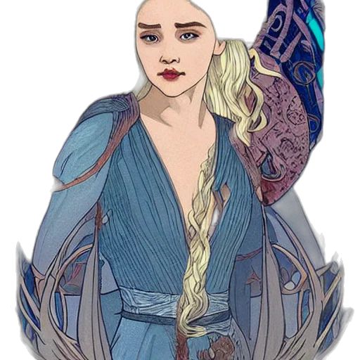 dragon, dress, jewelry, fantasy art, concept art, pixel art, comic book art, blue transparent PNG cut-out