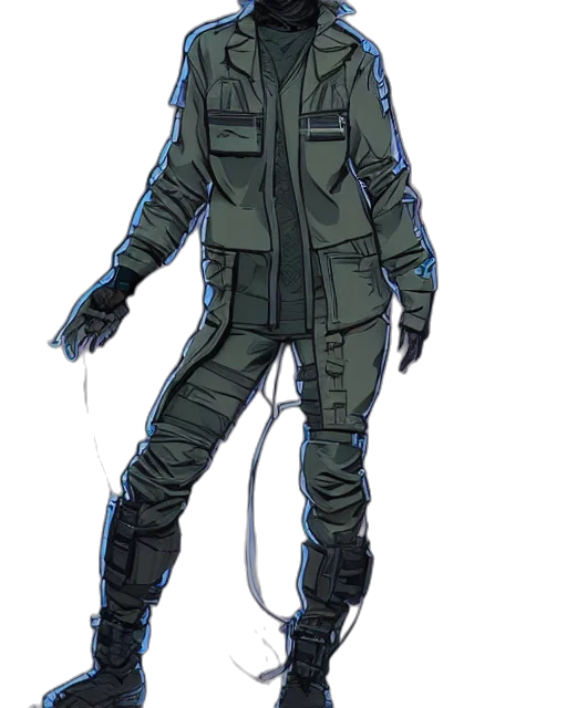 jacket, staff, creature, concept art transparent PNG cut-out