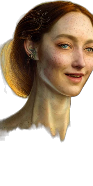 face, hair, jewelry, staff, photorealistic, fantasy art, concept art, oil painting transparent PNG cut-out