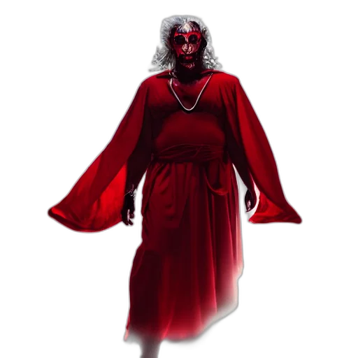 dress, creature, staff, concept art, 3d render, red, hades, god transparent PNG cut-out