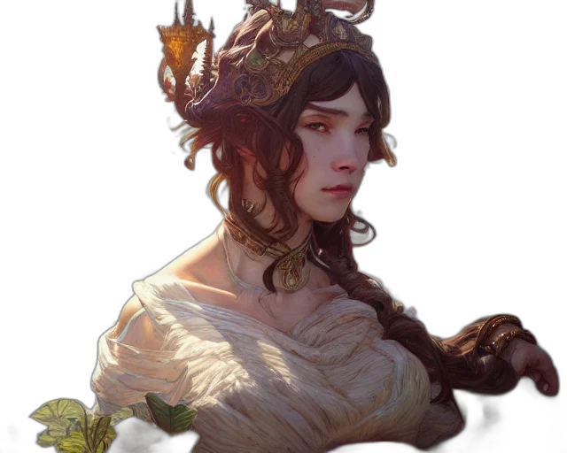 crown, face, dress, dragon transparent PNG cut-out