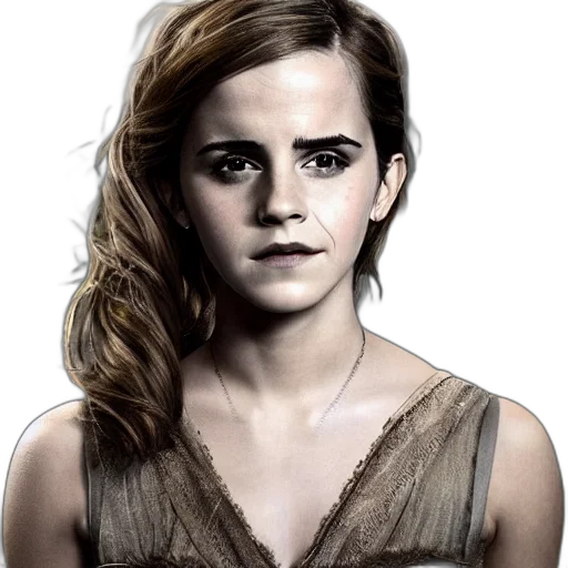 face, photorealistic, comic book art, concept art, fantasy art, emma, watson, damsel transparent PNG cut-out