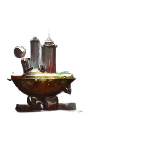 bottle, furniture, crown, staff, concept art, pixel art, 3d render, fantasy art transparent PNG cut-out