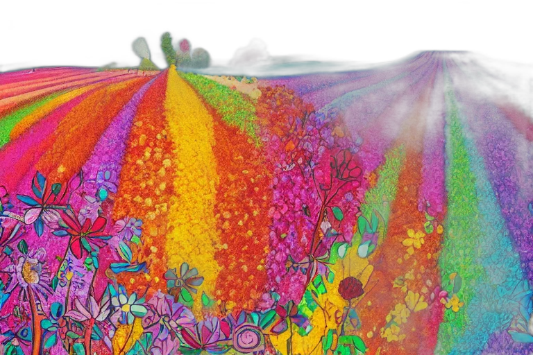 flower, fog, colorful, rainbow transparent PNG cut-out
