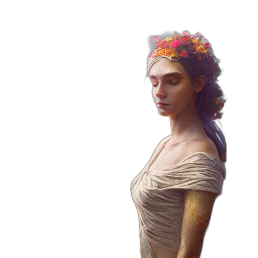crown, dress, flower, mask transparent PNG cut-out