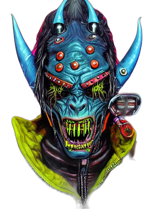 mask, face, staff, concept art, cyberpunk, comic book art, fantasy art, portrait transparent PNG cut-out