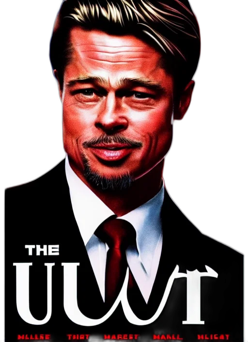 face, comic book art, cartoon, photorealistic, concept art, mogul, brad, pitt transparent PNG cut-out