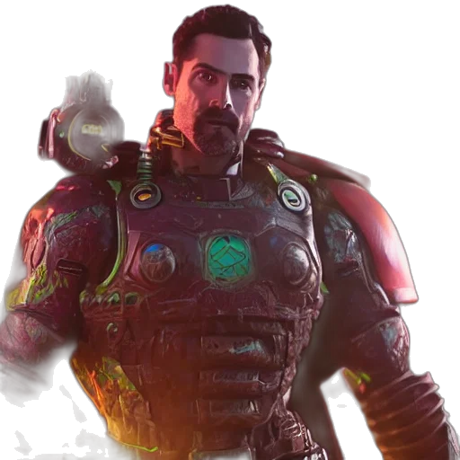 robot, face, jacket, weapon, concept art, 3d render, cyberpunk, comic book art transparent PNG cut-out