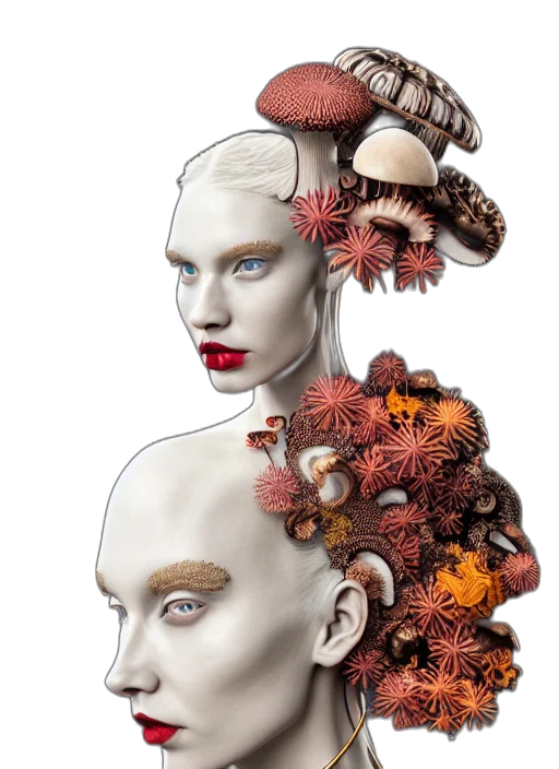 crown, hair, mask, face transparent PNG cut-out