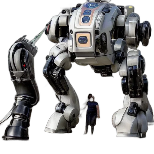 robot, concept art, 3d render, humanoid, heavy, battle, head, dog transparent PNG cut-out