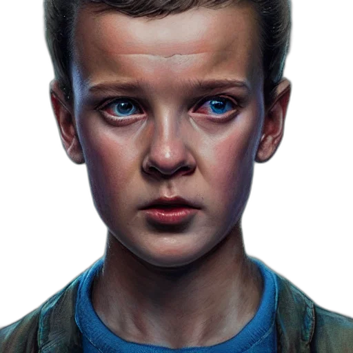 face, jacket, robot, photorealistic, concept art, comic book art, oil painting, blue transparent PNG cut-out