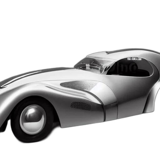 car, 3d render, concept art, photorealistic, retro, futuristic, bugatti, type transparent PNG cut-out