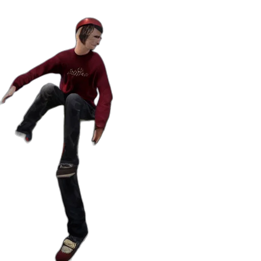 hat, shoes, jacket, 3d render, concept art, tony, hawk, max transparent PNG cut-out