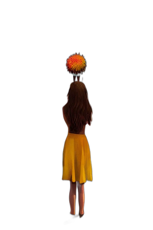 hair, crown, dress, staff, concept art, 3d render, pixel art, fantasy art transparent PNG cut-out