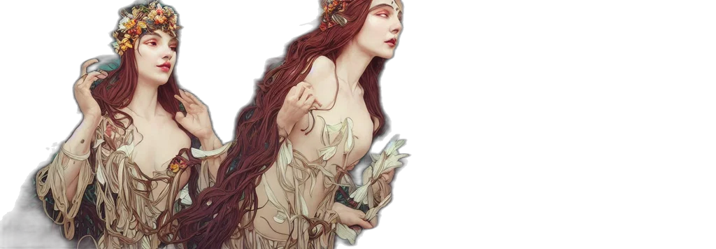 dress, crown, jewelry, fantasy art transparent PNG cut-out
