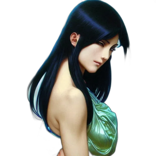dress, jewelry, face, fantasy art transparent PNG cut-out