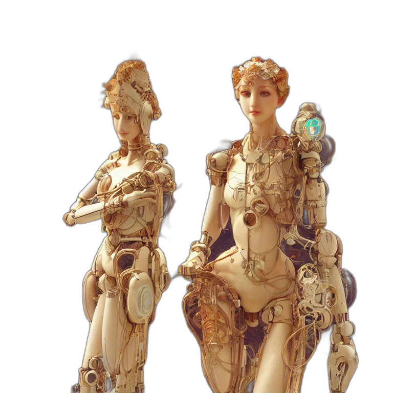 robot, jewelry, concept art, 3d render transparent PNG cut-out