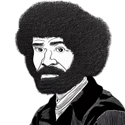 face, hair, jacket, staff, cartoon, comic book art, photorealistic, pixel art transparent PNG cut-out