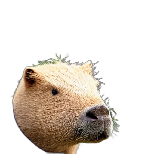 animal, creature, hair, face, photorealistic, 3d render, concept art, vaporwave transparent PNG cut-out