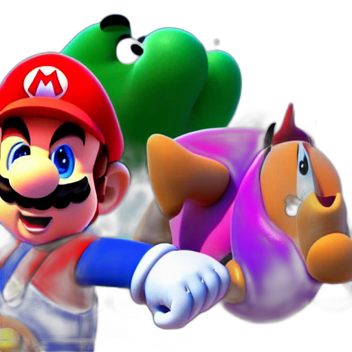 3d render, concept art, super, mario transparent PNG cut-out