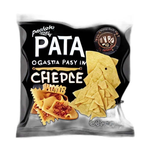 food, photorealistic, pasta, chip transparent PNG cut-out