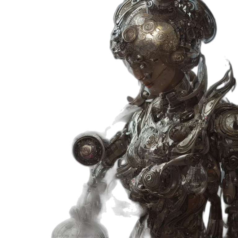 robot, concept art, fantasy art, cyberpunk transparent PNG cut-out