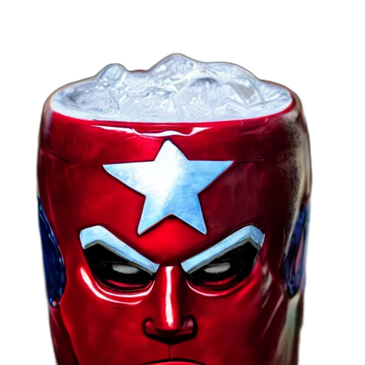 crown, bottle, mask, 3d render, comic book art, photorealistic, concept art, closeup transparent PNG cut-out