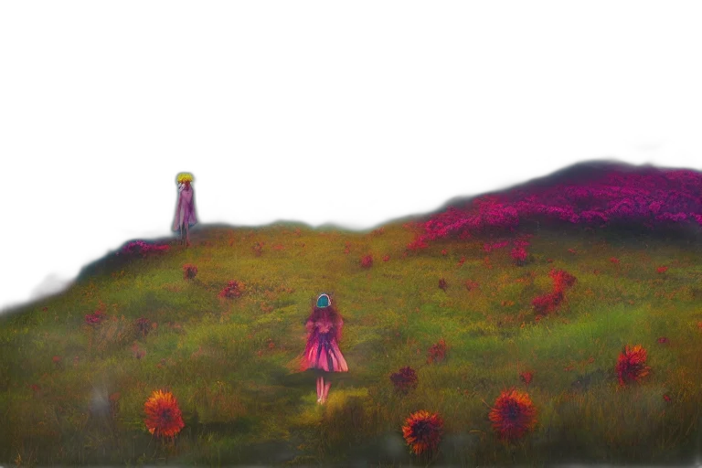 dress, flower, robot, bottle, oil painting, watercolor, concept art, fantasy art transparent PNG cut-out