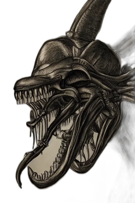 dragon, creature, mask, concept art, fantasy art, comic book art, pencil sketch, realistic transparent PNG cut-out