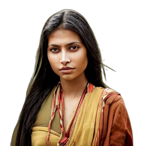 face, jewelry, hair, staff transparent PNG cut-out