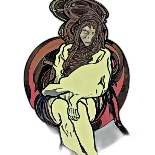 hair, dress, face, staff, concept art, fantasy art, comic book art, cartoon transparent PNG cut-out