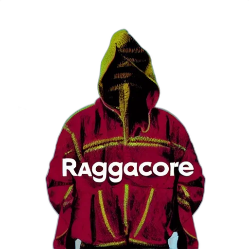 jacket, vaporwave, 3d render, red, raggacore transparent PNG cut-out